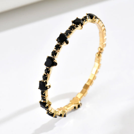 Endless Hjerter Armbånd Gull Sort