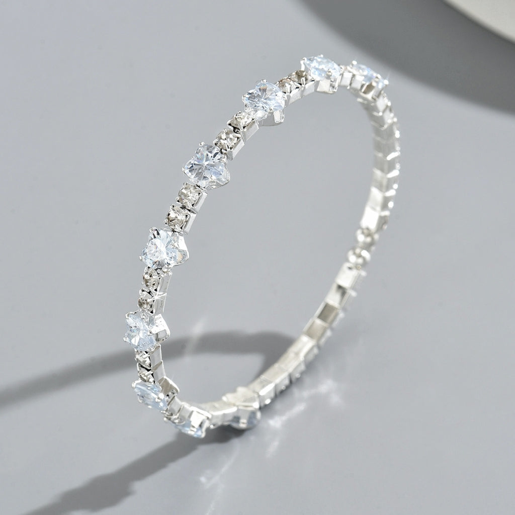 Endless Hjerter Armbånd sølv crystal