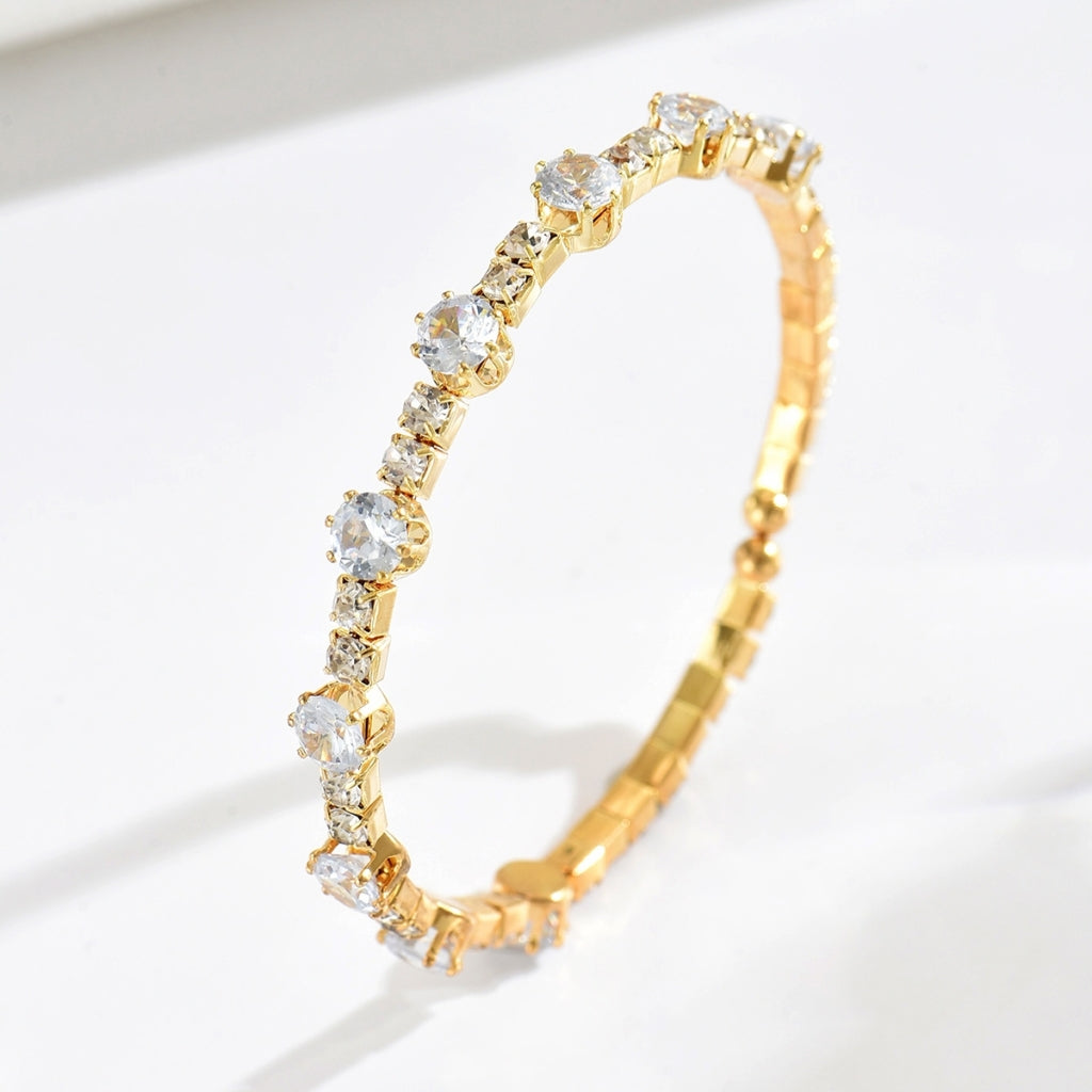 Endless Sirkel Armbånd gull crystal