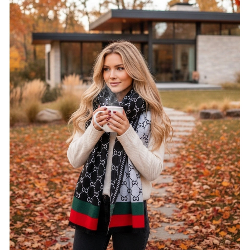 Endless Skjerf Skjerf Sort Offwhite