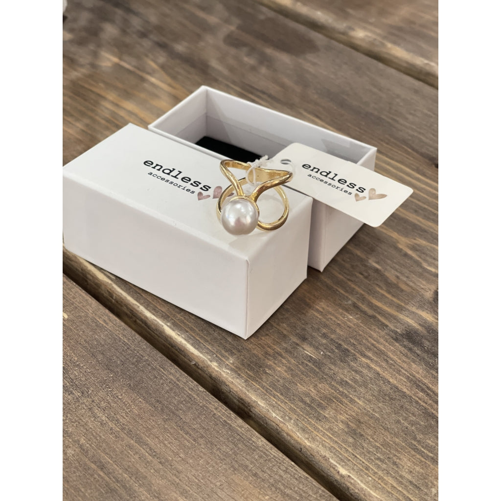 Endless Skjerf klemme Bandanas Ring Gull Perle