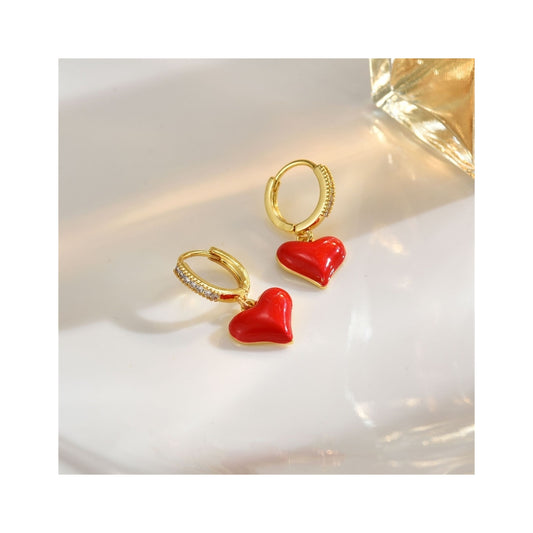 Endless hjerte Øredobber Rød