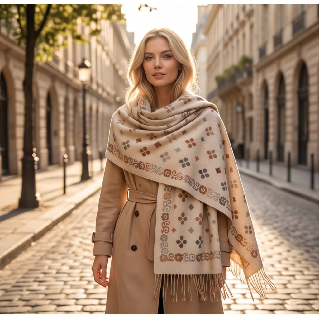 Endless Clover Scarf Skjerf Offwhite