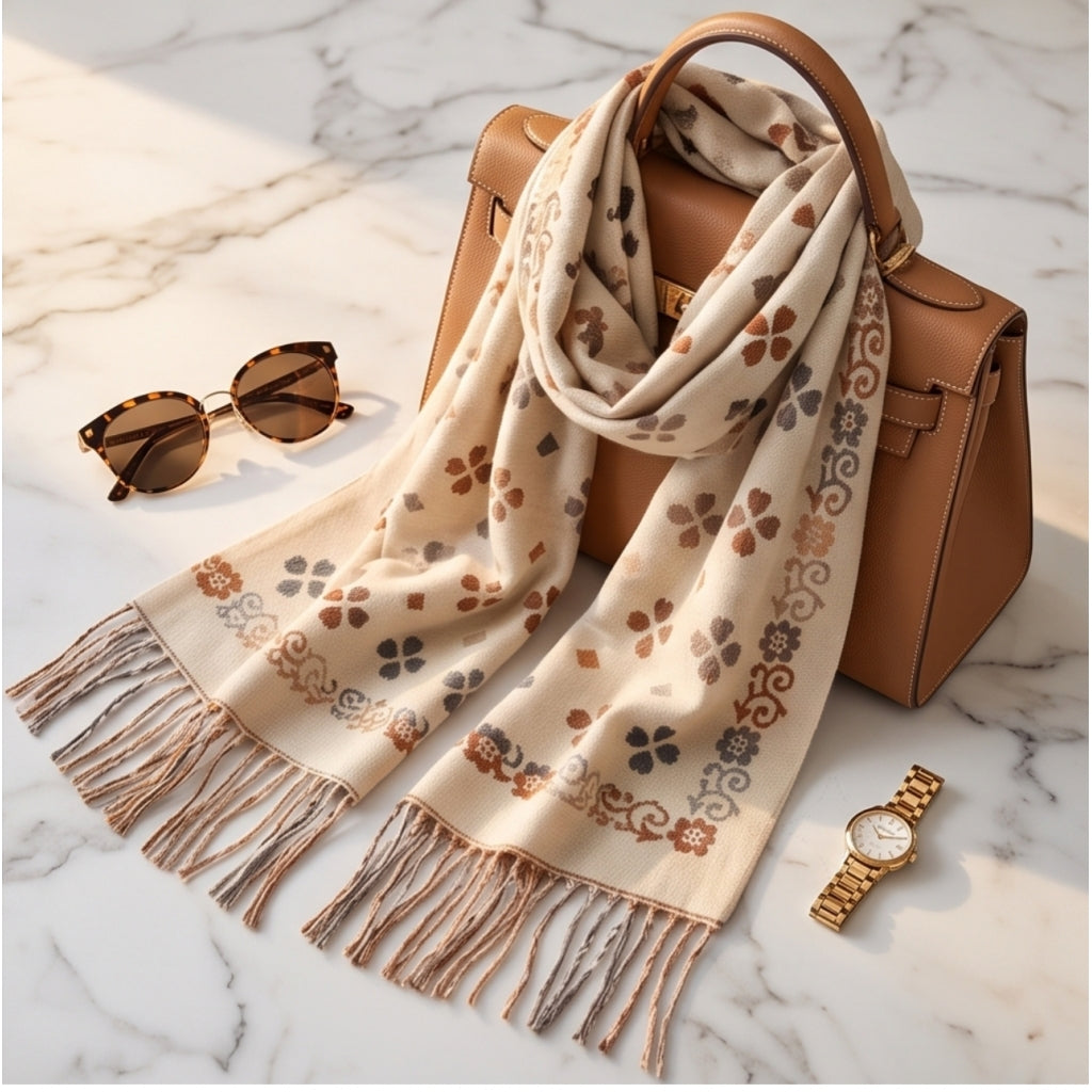 Endless Clover Scarf Skjerf Offwhite