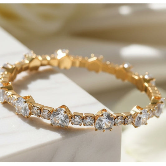 Endless Hjerter Armbånd gull crystal