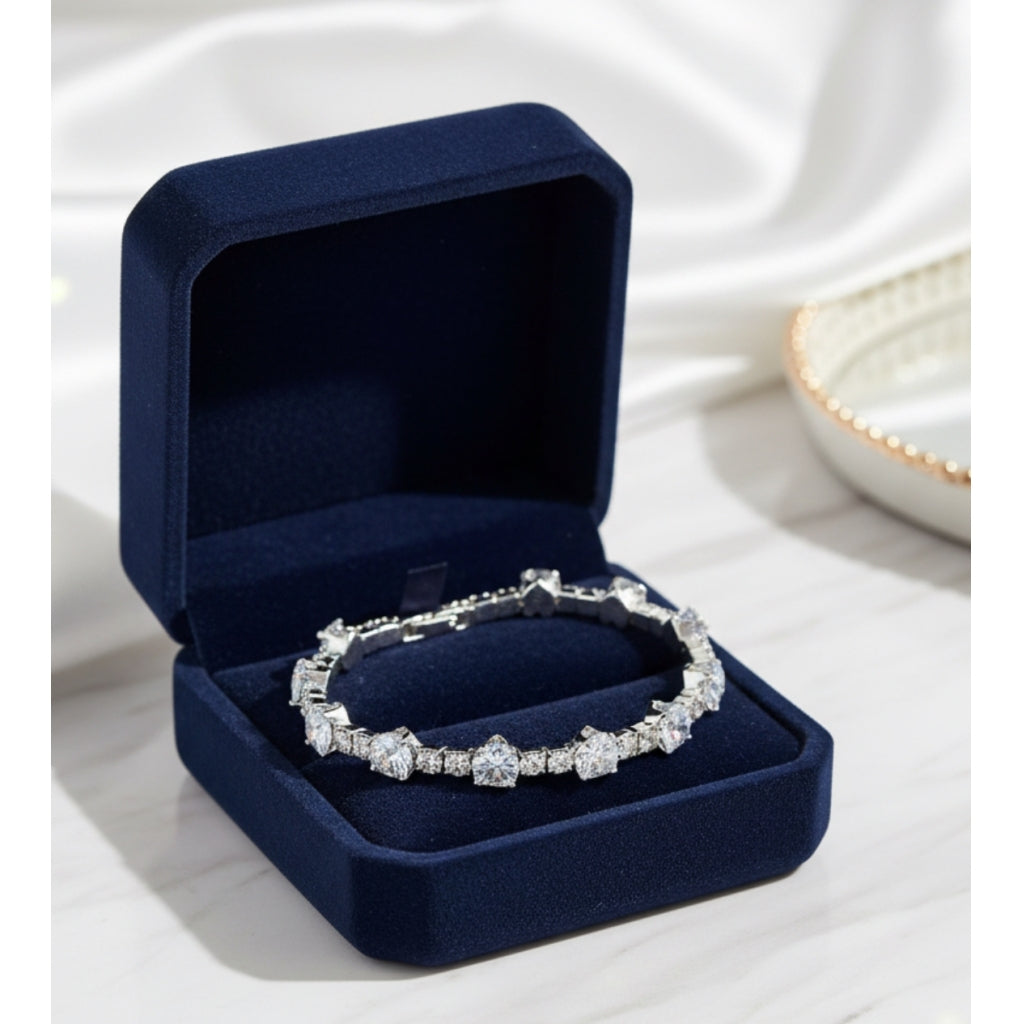 Endless Hjerter Armbånd sølv crystal