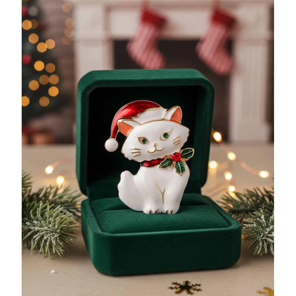 Endless Katt Brosje Hvit