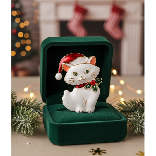 Endless Katt Brosje Hvit