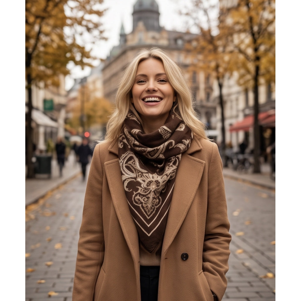 Endless Manipur scarf Skjerf Mørk brun