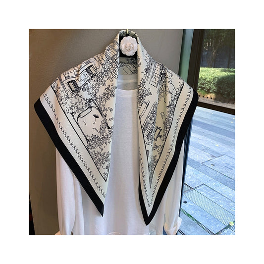 Endless Peru Sciarpa Ull/Silke Skjerf Sort Offwhite