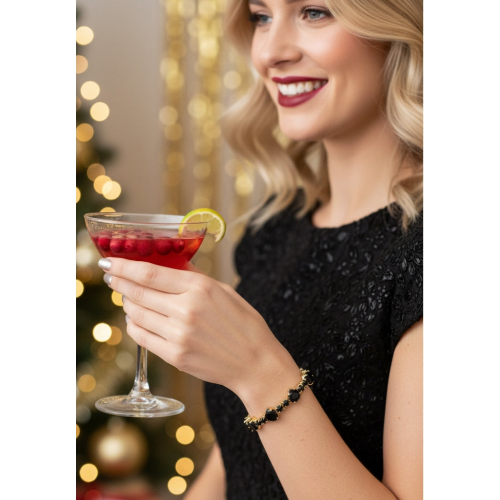 Endless Sirkel Armbånd Gull Sort