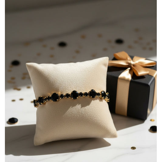 Endless Sirkel Armbånd Gull Sort