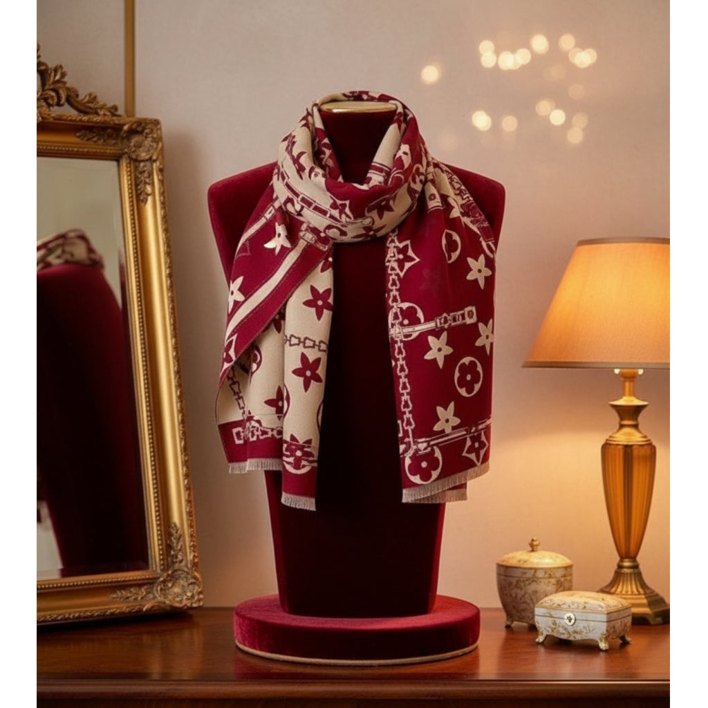 Endless Skjerf Skjerf Bringebær offwhite