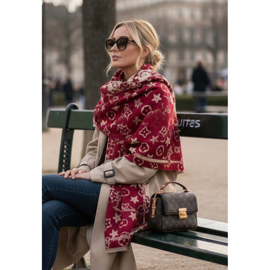 Endless Skjerf Skjerf Bringebær offwhite