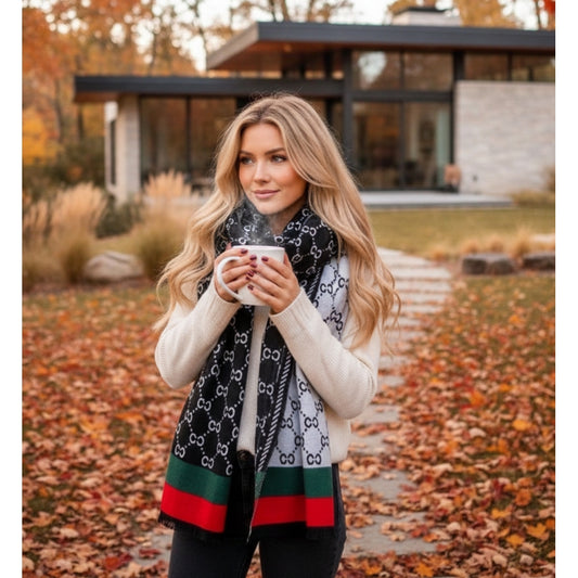 Endless Skjerf Skjerf Sort Offwhite