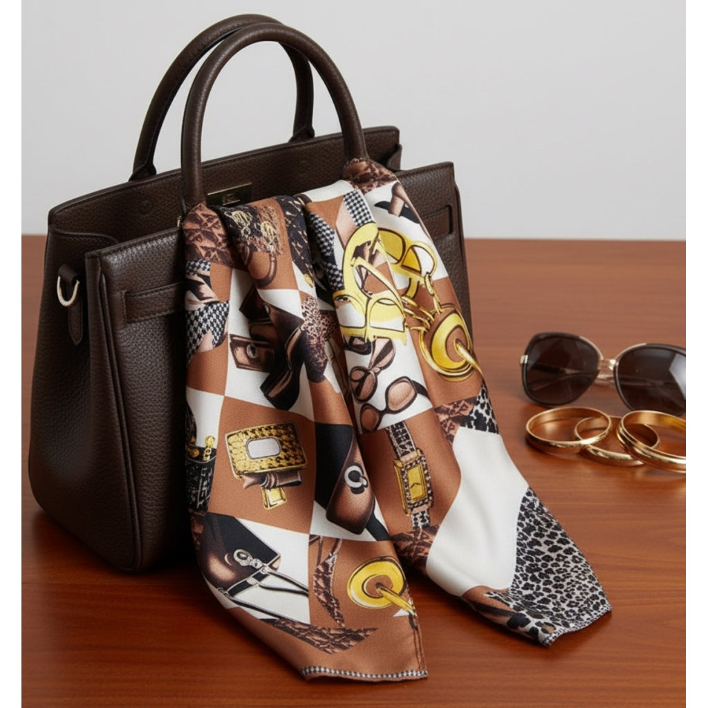 Endless bandana Silke Bandanas Brun