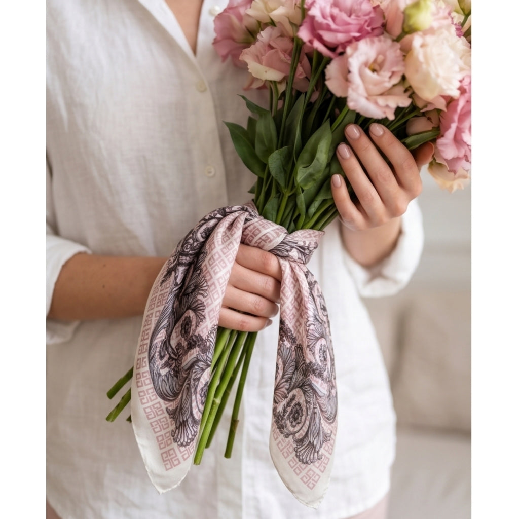 Endless bandana silke Bandanas Lys rosa