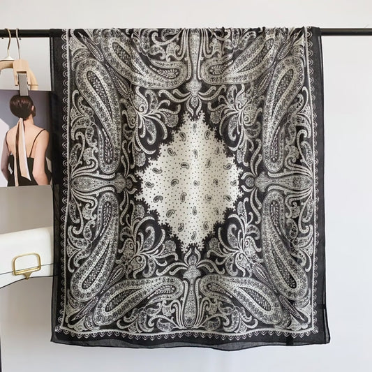 Endless skjerf Skjerf Sort Offwhite